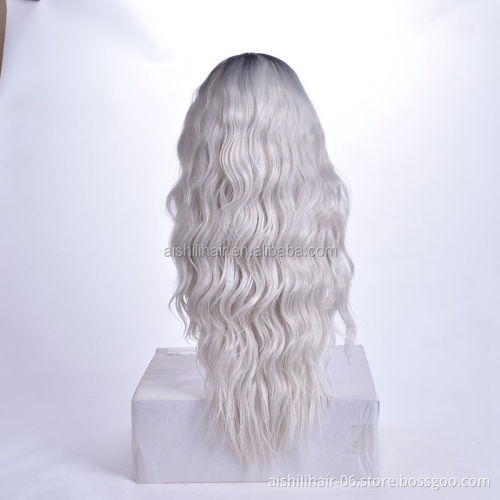 2019 Best sellers long wavy 22 inch ombre color Synthetic wig and lace front wig for woman